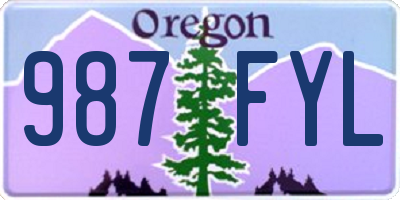OR license plate 987FYL