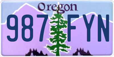 OR license plate 987FYN
