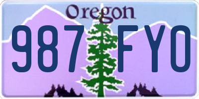 OR license plate 987FYO