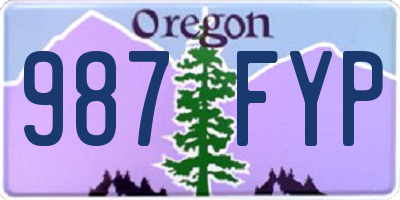 OR license plate 987FYP