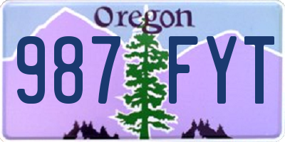 OR license plate 987FYT