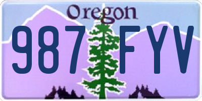 OR license plate 987FYV