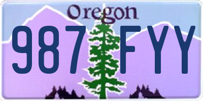 OR license plate 987FYY