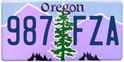 OR license plate 987FZA