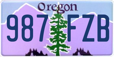 OR license plate 987FZB