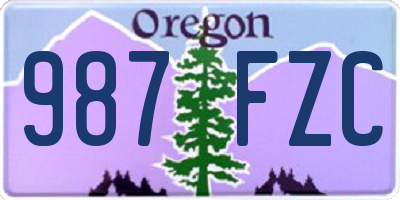 OR license plate 987FZC