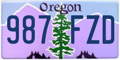 OR license plate 987FZD