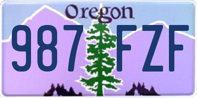 OR license plate 987FZF