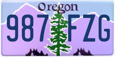 OR license plate 987FZG
