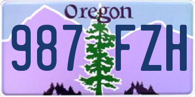 OR license plate 987FZH