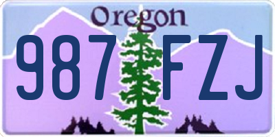 OR license plate 987FZJ