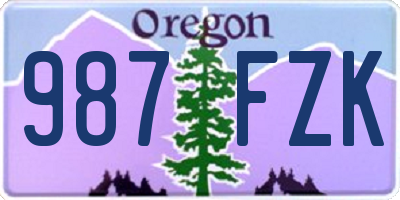 OR license plate 987FZK