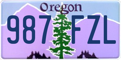 OR license plate 987FZL