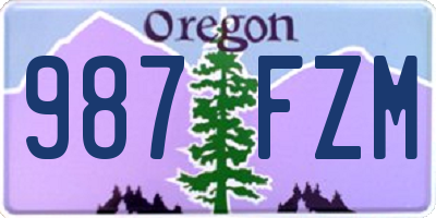 OR license plate 987FZM