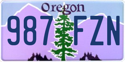 OR license plate 987FZN