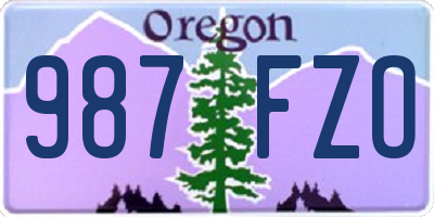 OR license plate 987FZO