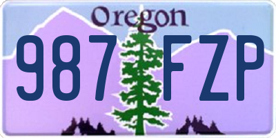 OR license plate 987FZP