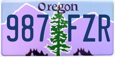 OR license plate 987FZR