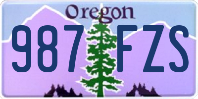 OR license plate 987FZS