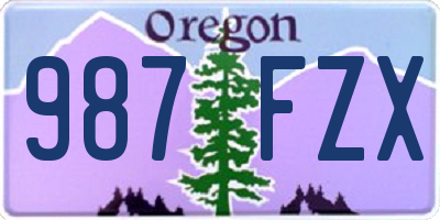 OR license plate 987FZX