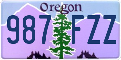 OR license plate 987FZZ