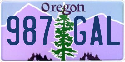 OR license plate 987GAL