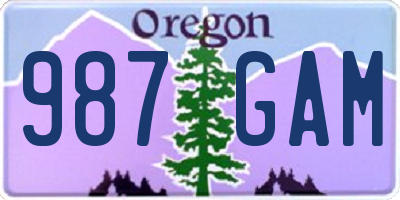 OR license plate 987GAM