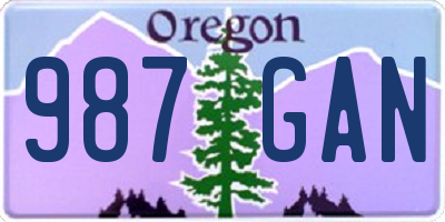 OR license plate 987GAN
