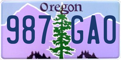 OR license plate 987GAO