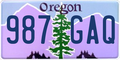 OR license plate 987GAQ