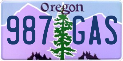 OR license plate 987GAS