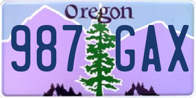OR license plate 987GAX