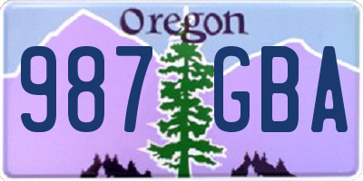 OR license plate 987GBA