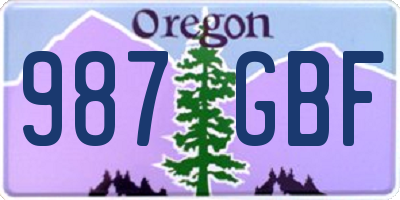 OR license plate 987GBF