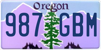 OR license plate 987GBM