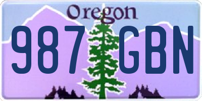 OR license plate 987GBN
