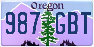 OR license plate 987GBT