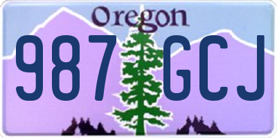 OR license plate 987GCJ