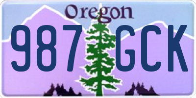 OR license plate 987GCK