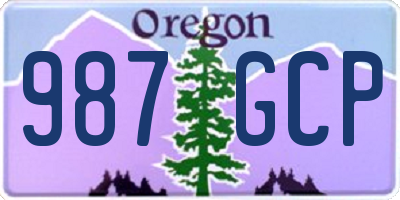 OR license plate 987GCP