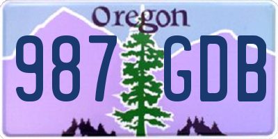 OR license plate 987GDB