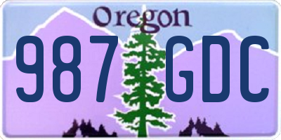 OR license plate 987GDC