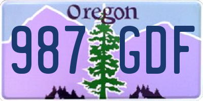 OR license plate 987GDF