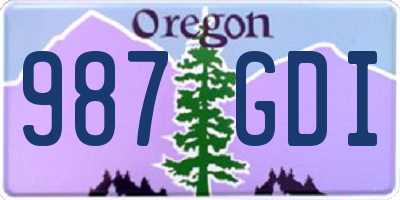 OR license plate 987GDI