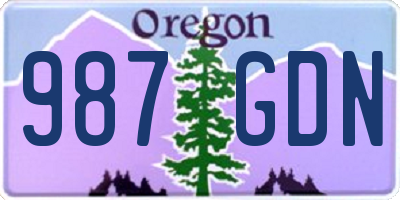OR license plate 987GDN