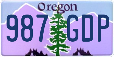 OR license plate 987GDP