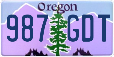OR license plate 987GDT