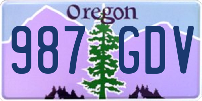 OR license plate 987GDV