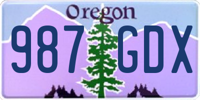 OR license plate 987GDX