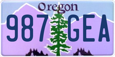 OR license plate 987GEA
